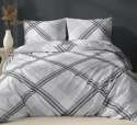 Poszewka satynowa 40x40 szara kratka zapinana na suwak 5068 C - Karo Satin 160