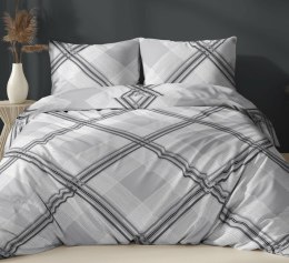 Poszewka satynowa 40x40 szara kratka zapinana na suwak 5068 C - Karo Satin 160