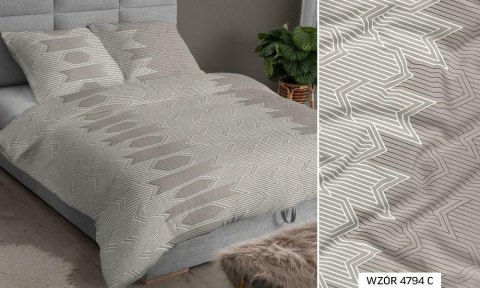 Poszewka satynowa 50x60 beżowa geometria zapinana na suwak 4794 C KARO Satin Poszewka satynowa 50x60 beżowa geometria zapinana na suwak 4794 C KARO Satin