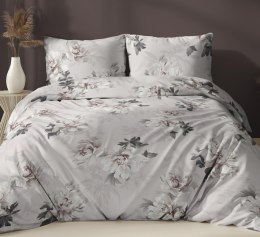 Poszewka satynowa 50x60 beżowa kwiaty zapinana na suwak 5067 C - Karo Satin 160