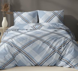 Poszewka satynowa 50x60 niebieska kratka zapinana na suwak 5068 B - Karo Satin 160