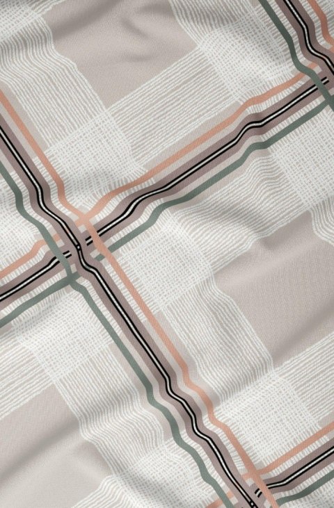 Poszewka satynowa 70x80 beżowa kratka zapinana na suwak 5068 A - Karo Satin 160 Poszewka satynowa 70x80 beżowa kratka zapinana na suwak 5068 A - Karo Satin 160