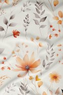 Poszewka satynowa 70x80 biała beżowa liście zapinana na suwak 5066 A - Karo Satin 160 Poszewka satynowa 70x80 biała beżowa liście zapinana na suwak 5066 A - Karo Satin 160