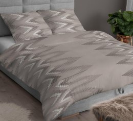 Poszewka satynowa 70x80 geometria beżowa zapinana na suwak 4799 F - Karo Satin 160