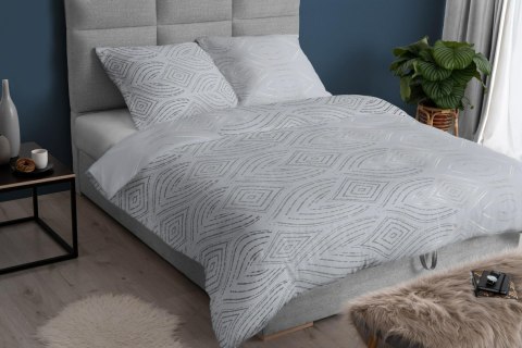 Poszewka satynowa 70x80 szara geometria zapinana na suwak 4878 C - Karo Satin 160 Poszewka satynowa 70x80 szara geometria zapinana na suwak 4878 C - Karo Satin 160