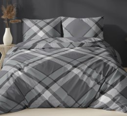 Poszewka satynowa 70x80 szara kratka zapinana na suwak 5069 C - Karo Satin 160