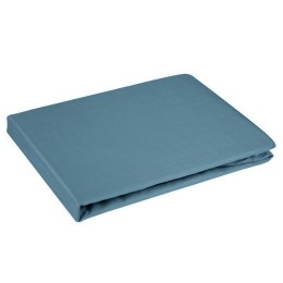Prześcieradło satynowe z gumką 220x200 Nova 3 niebieskie na wysoki materac 30 cm Eurofirany