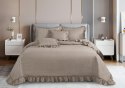 Narzuta z falbanką 240x220 Ruffy taupe falbanka romby glamour dekoracyjna I2