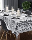 Obrus na stół 140x280 biały czarny geometryczny 4276 A Panama 17 Obrus na stół 140x280 biały czarny geometryczny 4276 A Panama 17