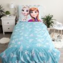 Pościel bawełniana 140x200 Frozen Kraina Lodu błękitna poszewka 70x90 Jf24