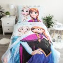 Pościel bawełniana 140x200 Frozen Kraina Lodu błękitna poszewka 70x90 Jf24