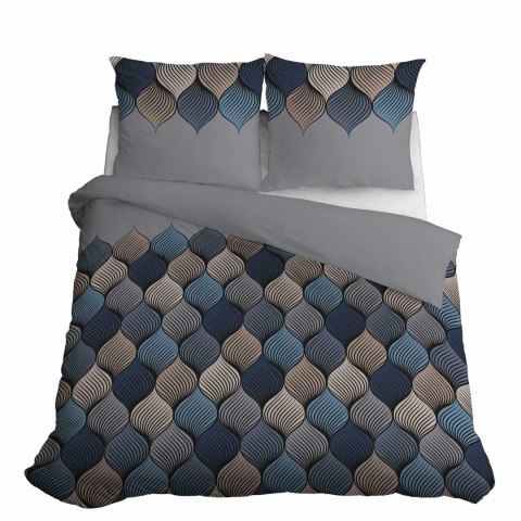 Pościel bawełniana 140x200 Łuski szara wzór geometryczny 4658 A Bawełna 37