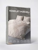 Pościel z mikrofibry 160x200 Geometryczny styl ciepły beż 5029 A beżowa 65 Light