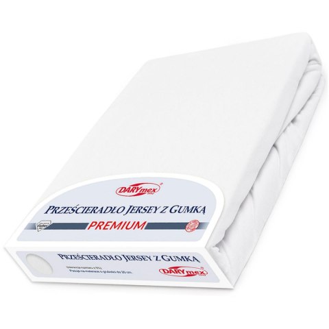 Prześcieradło jersey z gumką 160x200 białe 001 Premium Prześcieradło jersey z gumką 160x200 białe 001 Premium