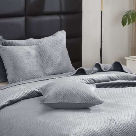 Narzuta welurowa 80x160 Maya na fotele szara geometryczna krzyżyki I24 Narzuta welurowa 80x160 Maya na fotele szara geometryczna krzyżyki I24