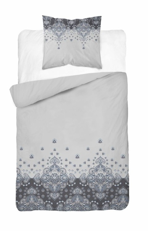 Pościel bawełniana 140x200 Biała z ornamentem - orientalny wzór paisley, 100% bawełna - 5338 B - Soft Meadow Pościel bawełniana 140x200 Biała z ornamentem - orientalny wzór paisley, 100% bawełna - 5338 B - Soft Meadow