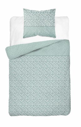 Pościel bawełniana 140x200 Miętowa w drobne kwiatki - romantyczny wzór, 100% bawełna - 5336 A - Soft Meadow