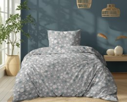 Pościel bawełniana 140x200 Szara w stokrotki - kwiatowy wzór, 100% bawełna - 5337 A - Soft Meadow