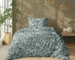 Pościel bawełniana 140x200 Zielona w stokrotki - letni motyw kwiatowy, 100% bawełna - 5337 B - Soft Meadow