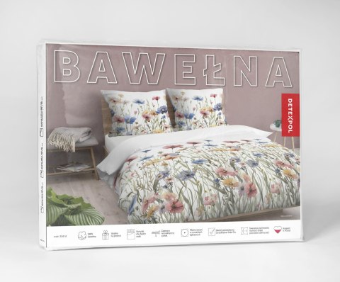 Pościel bawełniana 160x200 Biała w letnie łąkowe kwiaty - kolorowa pościel w stylu boho, 100% bawełna - 5341 A - Soft Meadow Pościel bawełniana 160x200 Biała w letnie łąkowe kwiaty - kolorowa pościel w stylu boho, 100% bawełna - 5341 A - Soft Meadow