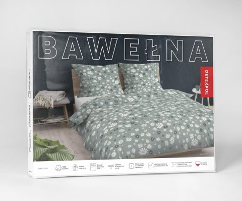 Pościel bawełniana 160x200 Zielona w stokrotki - letni motyw kwiatowy, 100% bawełna - 5337 B - Soft Meadow Pościel bawełniana 160x200 Zielona w stokrotki - letni motyw kwiatowy, 100% bawełna - 5337 B - Soft Meadow