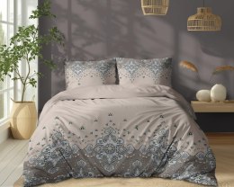 Pościel bawełniana 180x200 Beżowa z ornamentem - orientalny wzór paisley, 100% bawełna - 5338 A - Soft Meadow