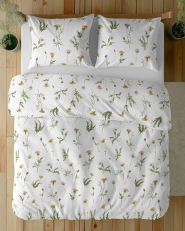 Pościel bawełniana 180x200 Biała w dmuchawce - delikatny łąkowy wzór, 100% bawełna - 5339 B - Soft Meadow
