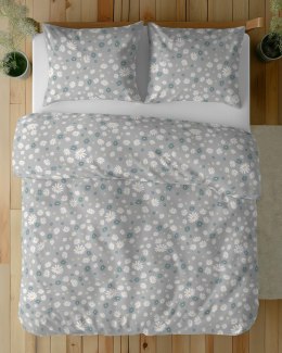 Pościel bawełniana 180x200 Szara w stokrotki - kwiatowy wzór, 100% bawełna - 5337 A - Soft Meadow