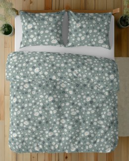 Pościel bawełniana 180x200 Zielona w stokrotki - letni motyw kwiatowy, 100% bawełna - 5337 B - Soft Meadow