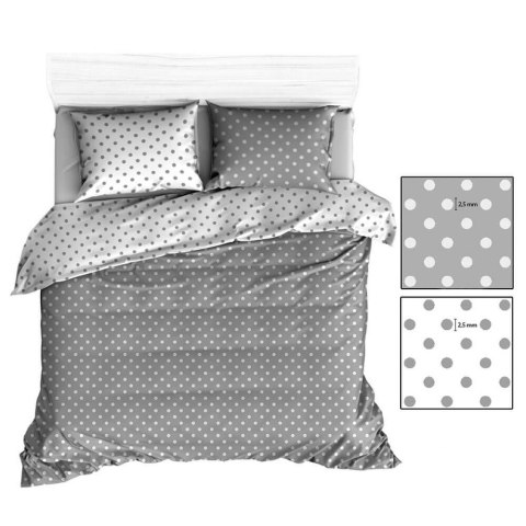 Poszewka bawełniana 40x60 R139 szara biała grochy 355N 341N Poszewka bawełniana 40x60 R139 szara biała grochy 355N 341N