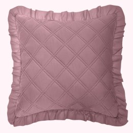 Poszewka z falbanką 45x45 Ruffy pudrowa ciemna falbanka romby glamour dekoracyjna do narzuty I2