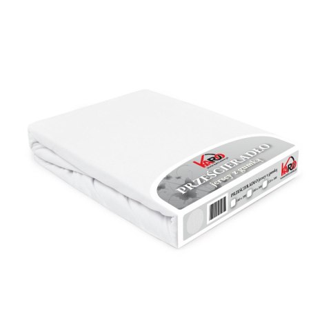 Prześcieradło jersey z gumką 160x200 białe 001 Constance KARO Prześcieradło jersey z gumką 160x200 białe 001 Constance KARO