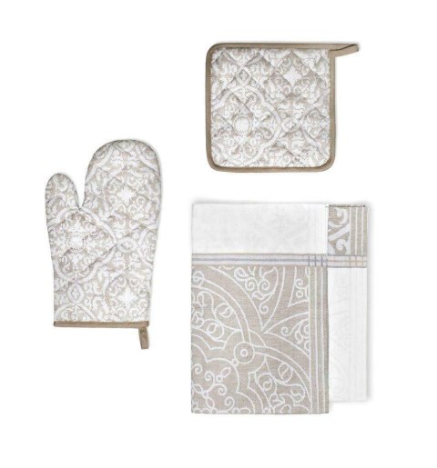 Zestaw kuchenny 4 cz. Etno 2x Ścierka 40x60 Podkładka 20x20 cm Rękawica 17,5x28,5 cm Zestaw kuchenny 4 cz. Etno 2x Ścierka 40x60 Podkładka 20x20 cm Rękawica 17,5x28,5 cm