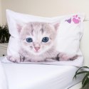 Pościel bawełniana 140x200 Kotek 2658 kot Cat biała kolorowe kocie łapki dwustronna poszewka 70x90 Pościel bawełniana 140x200 Kotek 2658 kot Cat biała kolorowe kocie łapki dwustronna poszewka 70x90