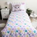 Pościel bawełniana 140x200 Kotek 2658 kot Cat biała kolorowe kocie łapki dwustronna poszewka 70x90 Pościel bawełniana 140x200 Kotek 2658 kot Cat biała kolorowe kocie łapki dwustronna poszewka 70x90