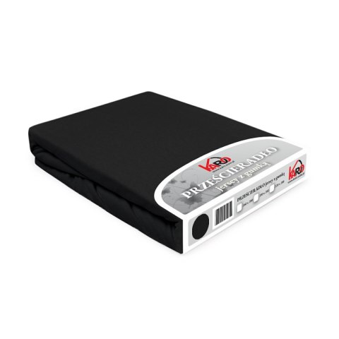 Prześcieradło jersey z gumką 180x200 czarne 027 Constance KARO