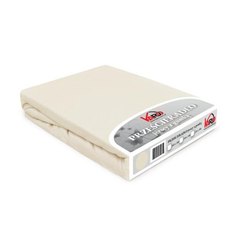 Prześcieradło jersey z gumką 180x200 ecru 022 Constance KARO Prześcieradło jersey z gumką 180x200 ecru 022 Constance KARO