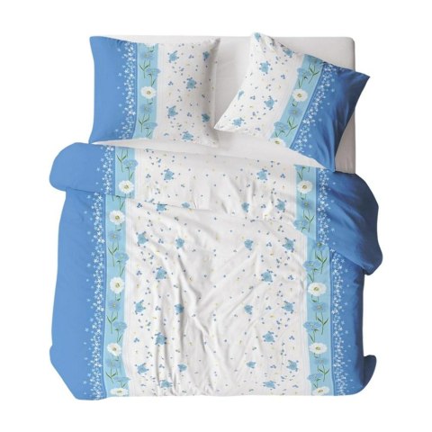 Pościel z kory 140x200 wzór 137/2 Kwiatki Niebiesko-Białe na guziki 100% bawełna gruba Pościel z kory 140x200 wzór 137/2 Kwiatki Niebiesko-Białe na guziki 100% bawełna gruba