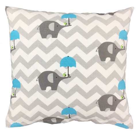 Poszewka bawełniana 40x40 1139E Słoniki szare zygzak biały parasol obustronna Poszewka bawełniana 40x40 1139E Słoniki szare zygzak biały parasol obustronna