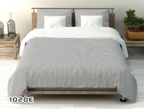 Poszewka bawełniana 50x60 1020E paseczki szare białe obustronna Poszewka bawełniana 50x60 1020E paseczki szare białe obustronna
