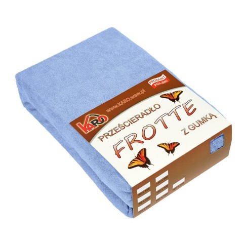 Prześcieradło frotte z gumką 60x120 błękitne 028 grube 200g/m2 KARO Prześcieradło frotte z gumką 60x120 błękitne 028 grube 200g/m2 KARO