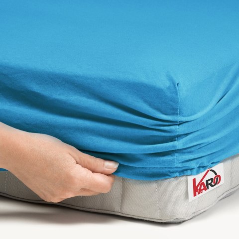 Prześcieradło jersey z gumką 120x200 turkusowe 080 grube 150g/m2 KARO Prześcieradło jersey z gumką 120x200 turkusowe 080 grube 150g/m2 KARO