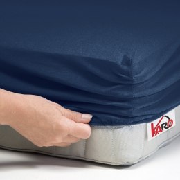 Prześcieradło jersey z gumką 180x200 granatowe 034 grube 150g/m2 KARO