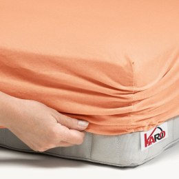 Prześcieradło jersey z gumką 200x220 morelowe 007 grube 150g/m2 KARO