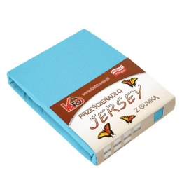 Prześcieradło jersey z gumką 200x220 turkusowe 030 grube 150g/m2 KARO