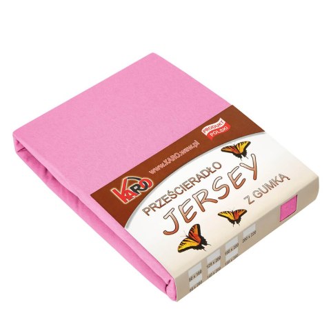 Prześcieradło jersey z gumką 70x140 różowe 020 grube 150g/m2 KARO Prześcieradło jersey z gumką 70x140 różowe 020 grube 150g/m2 KARO