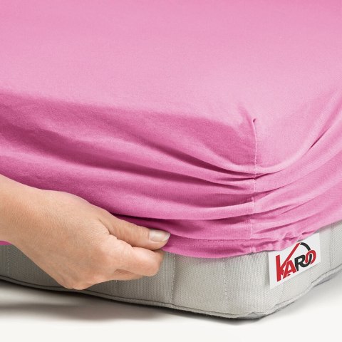 Prześcieradło jersey z gumką 70x140 różowe 020 grube 150g/m2 KARO Prześcieradło jersey z gumką 70x140 różowe 020 grube 150g/m2 KARO