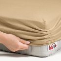 Prześcieradło jersey z gumką 80x160 beżowe ciemne 010 grube 150g/m2 KARO Prześcieradło jersey z gumką 80x160 beżowe ciemne 010 grube 150g/m2 KARO