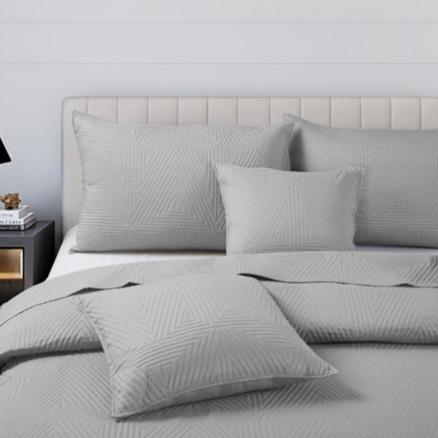 Narzuta dekoracyjna 160x220 Trio szara geometryczna I25 Narzuta dekoracyjna 160x220 Trio szara geometryczna I25
