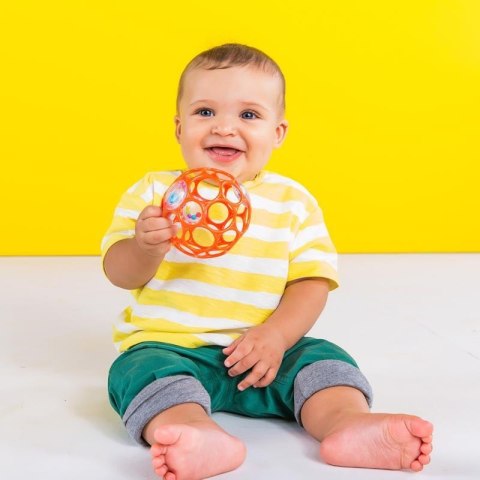 Piłka z grzechotką 10 cm pomarańczowa 0m+ Oball Piłka z grzechotką 10 cm pomarańczowa 0m+ Oball